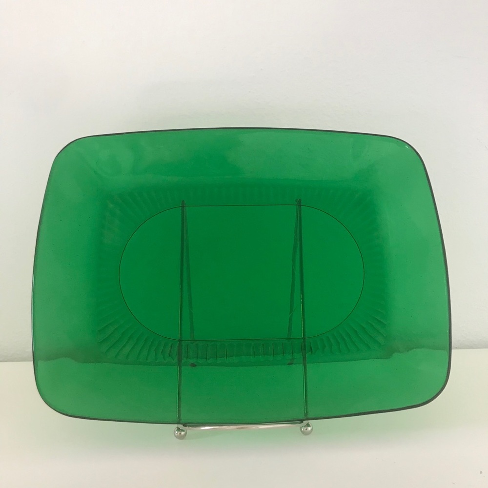 Charm Forest Green Depression Glass Plate
